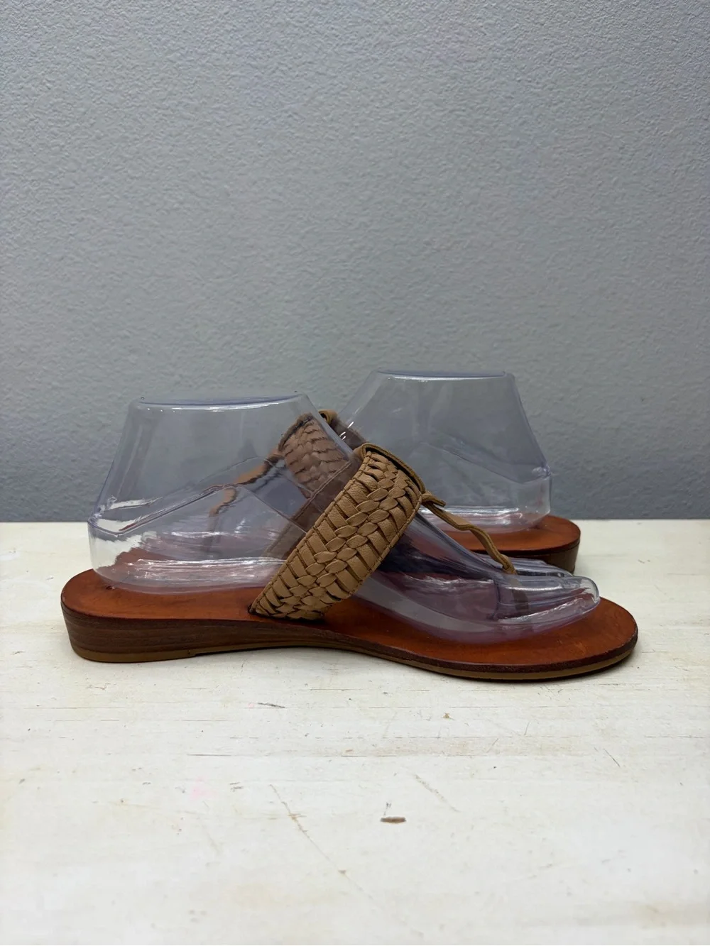 Jack Rogers Brown Leather Thong Sandals Size 8